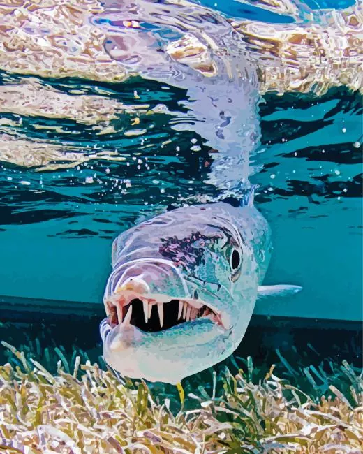 Barracuda Fish underwater Diamond Paints Barracuda Fish Underwater Diamond Painting