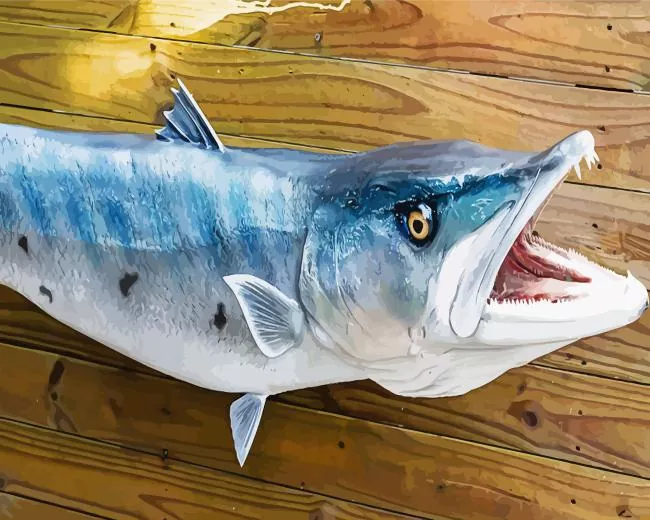 Barracuda Fish with open mouth Diamond Paints Barracuda Fish With Open Mouth Diamond Painting