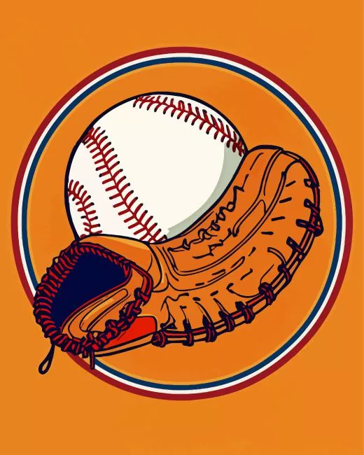 Baseball and glove Diamond By Numbers Baseball And Glove Diamond Painting