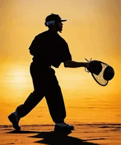 Baseballer Silhouette Diamond Painting