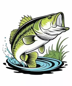 Bass Fish Illustration Art Diamond Painting