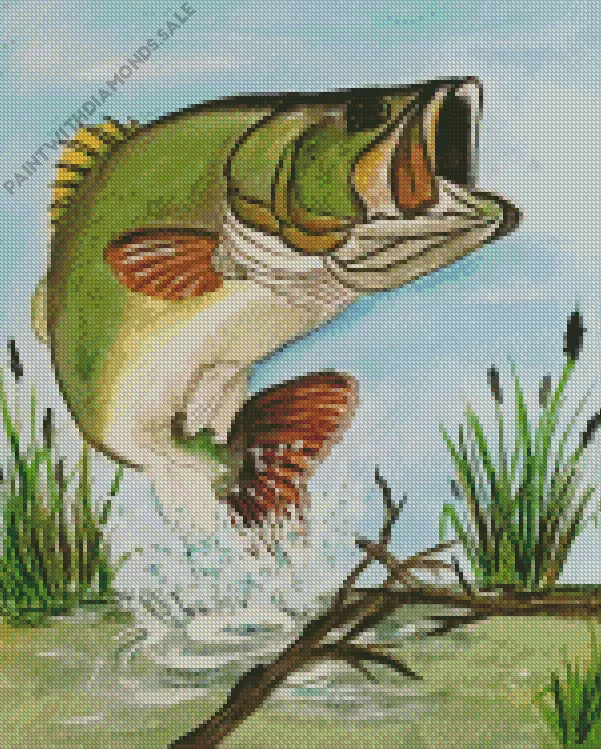 Bass fish art Diamond Paintings Bass Fish Art Diamond Painting