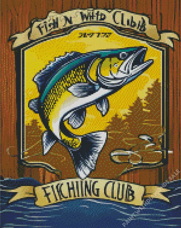 Bass fish poster Diamond Paintings Bass Fish Poster Diamond Painting