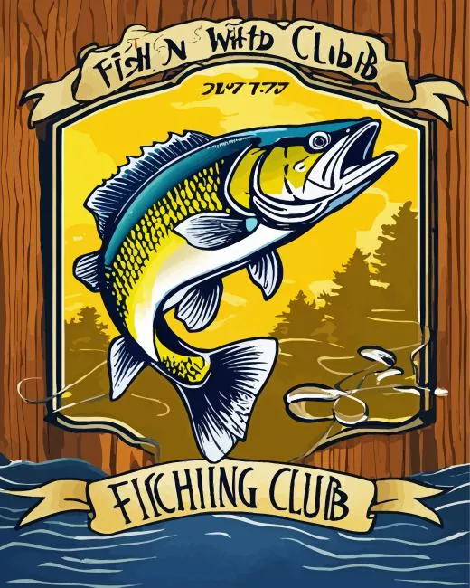 Bass fish poster Diamond With Numbers Bass Fish Poster Diamond Painting