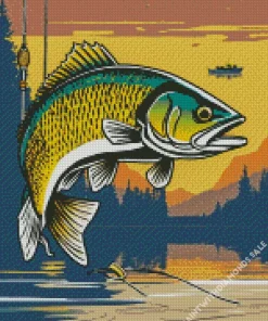 Bass Fish With Opened Mouth Diamond Painting