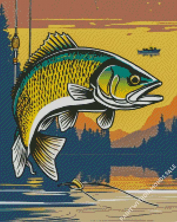 Bass fish with opened mouth Diamond Paintings Bass Fish With Opened Mouth Diamond Painting