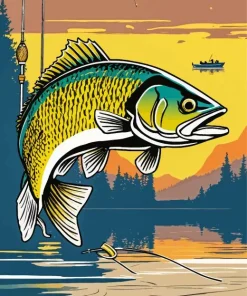Bass Fish With Opened Mouth Diamond Painting