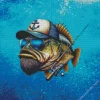 Bass Fish With Sunglasses Diamond Painting
