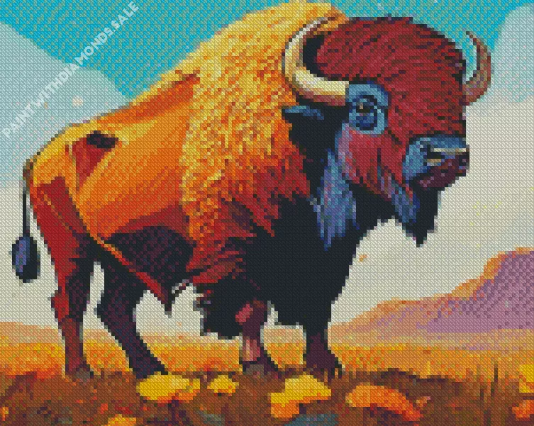 Bison animal Diamond By Numbers Bison Animal Diamond Painting