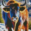Bison In Snow Art Diamond Painting