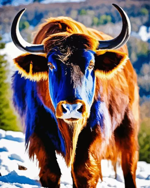 Bison in snow art Diamond Painting Bison In Snow Art Diamond Painting