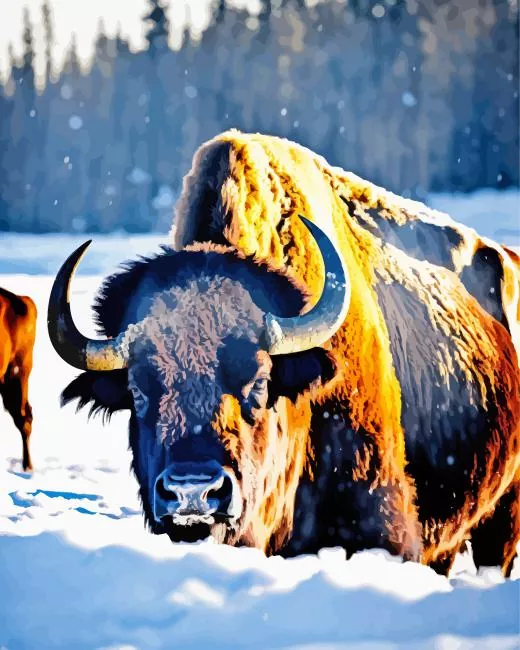 Bison in sunlight Diamond Paintings Bison In Sunlight Diamond Painting