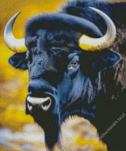 Buffalo With Golden Horns Diamond Painting