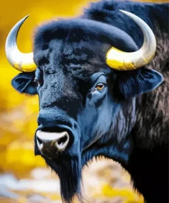 Buffalo With Golden Horns Diamond Painting