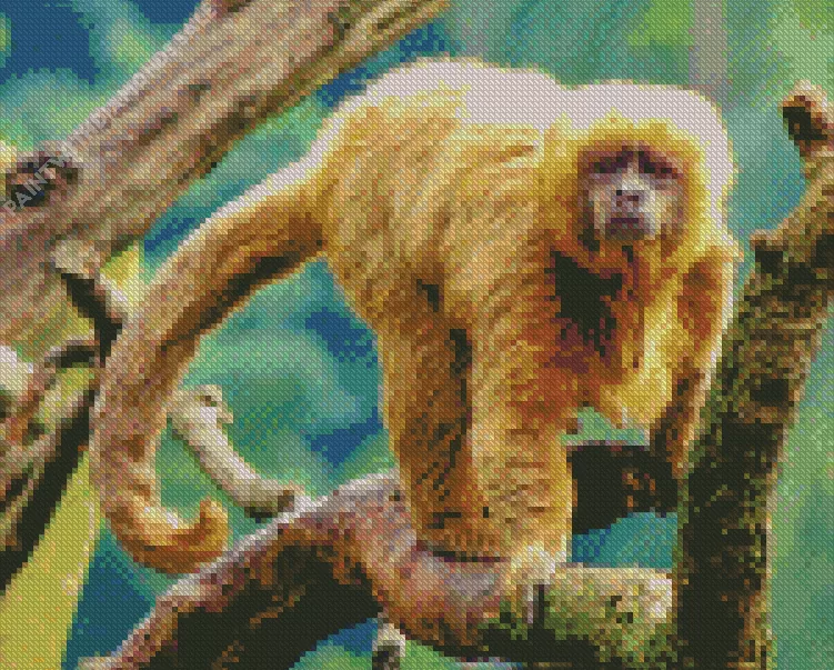 Capuchin Monkey on a tree Diamond By Numbers Capuchin Monkey On A Tree Diamond Painting