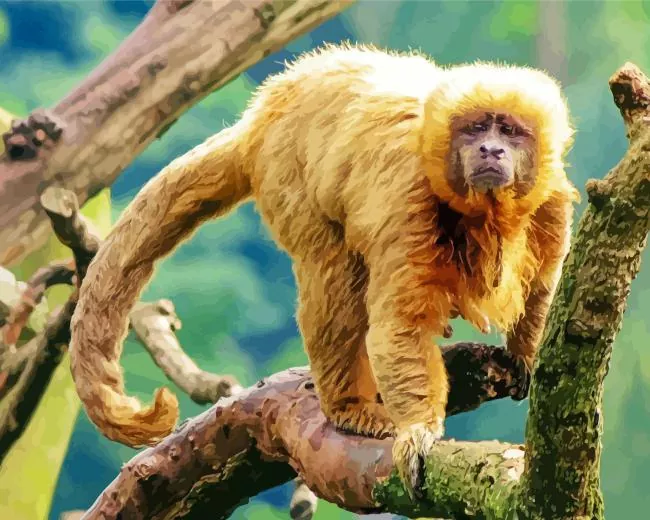 Capuchin Monkey on a tree Diamond Paintings Capuchin Monkey On A Tree Diamond Painting