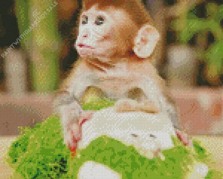 Cute Macaque Monkey Art Diamond Dotz Cute Macaque Monkey Art Diamond Painting