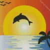Dolphin Silhouette Diamond Painting