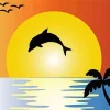 Dolphin Silhouette Diamond Painting