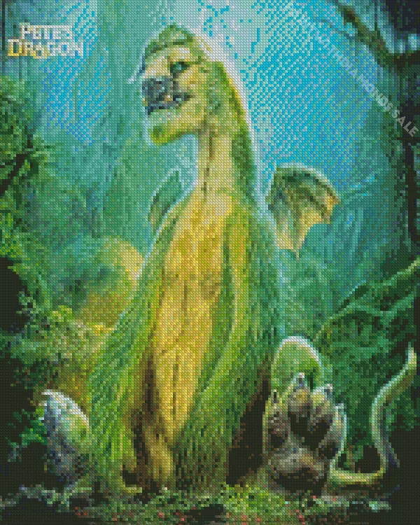 Elliot the Dragon Diamond With Numbers Elliot The Dragon Diamond Painting