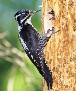 Eurasian Three Toed Woodpecker Diamond Painting