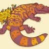 Gila Monster And Yellow Flowers Diamond Painting