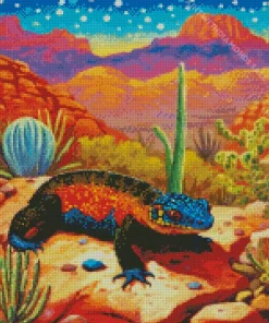 Gila Monster In Desert Diamond Painting
