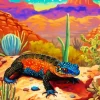 Gila Monster In Desert Diamond Painting