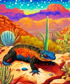 Gila Monster In Desert Diamond Painting