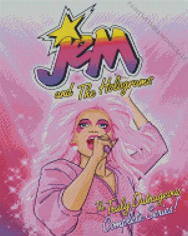 Jem cartoon poster Diamond With Numbers Jem Cartoon Poster Diamond Painting