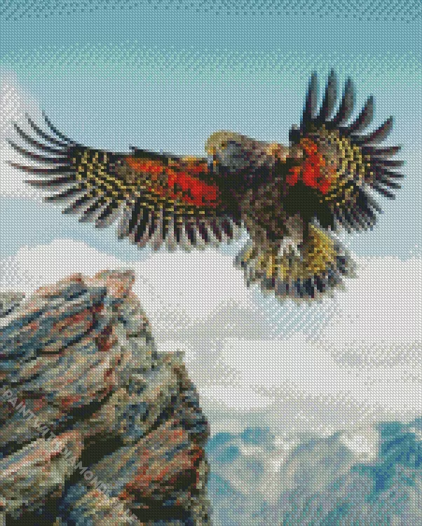 Kea Bird flapping wings Diamond Dotz Kea Bird Flapping Wings Diamond Painting