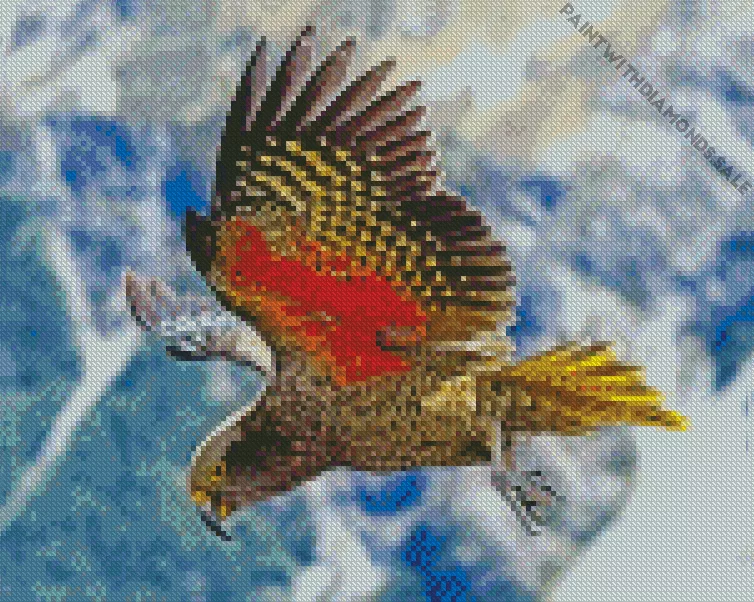 Kea in flight with wings spread Diamond Dotz Kea In Flight With Wings Spread Diamond Painting