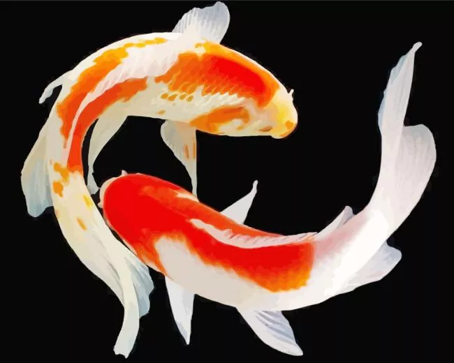 Koi Carp fish art Diamond With Numbers Koi Carp Fish Art Diamond Painting