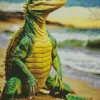Komodo Dragon At Beach Diamond Painting
