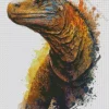 Komodo Dragon Splatter Diamond Painting