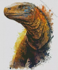 Komodo Dragon Splatter Diamond Painting