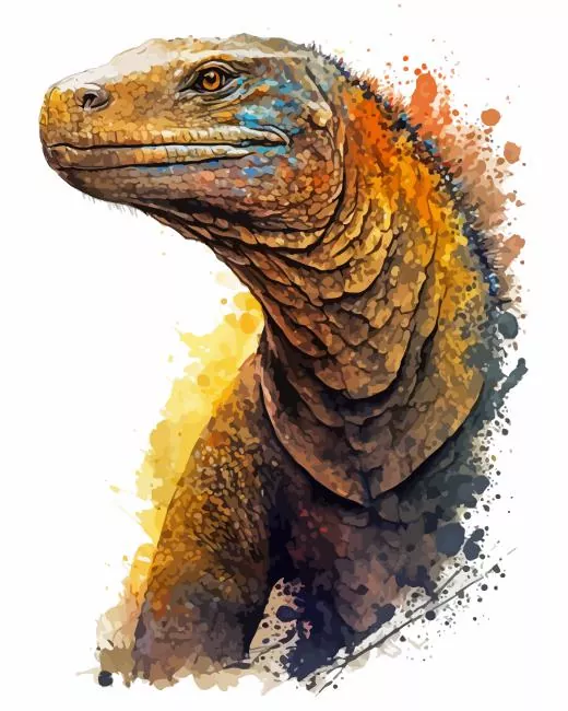 Komodo dragon splatter Diamond Paintings Komodo Dragon Splatter Diamond Painting