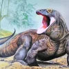 Komodo Dragon With Opened Mouth Diamond Painting