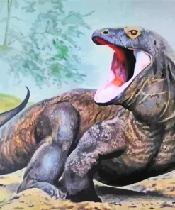 Komodo Dragon With Opened Mouth Diamond Painting