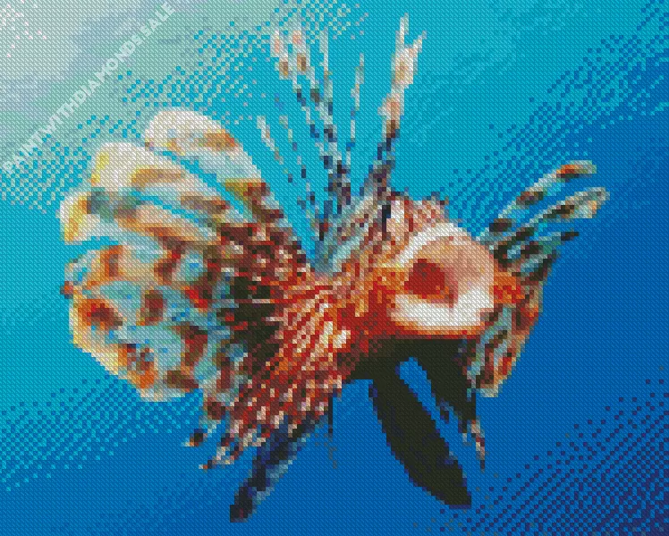Lionfish with opened mouth Diamond Paintings Lionfish With Opened Mouth Diamond Painting