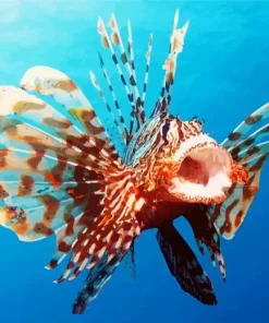 Lionfish With Opened Mouth Diamond Painting
