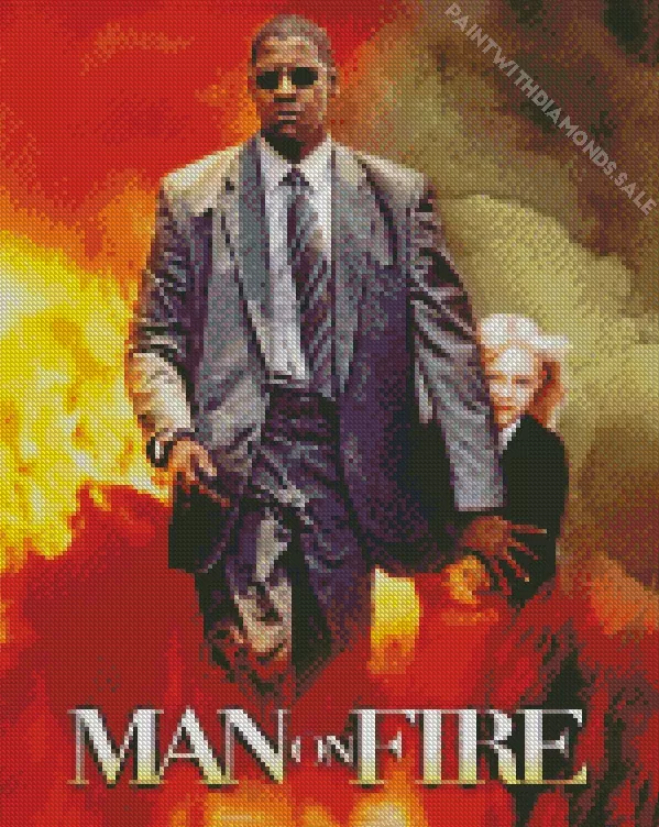 Man on Fire Diamond By Numbers Man On Fire Diamond Painting