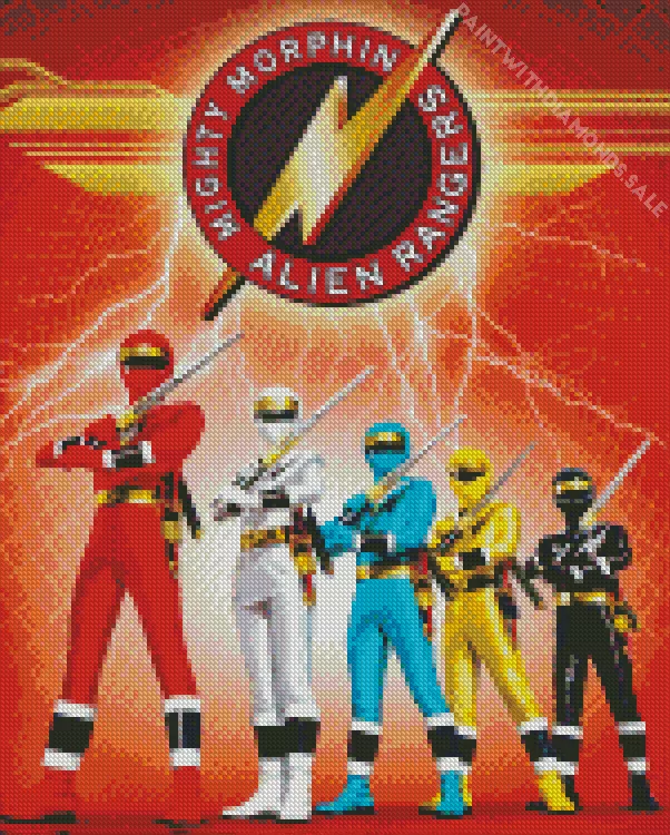 Mighty Morphin Power Rangers poster Diamond Paintings Mighty Morphin Power Rangers Poster Diamond Painting