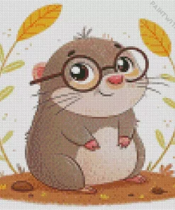 Mole With Glasses Diamond Painting