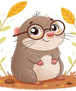 Mole With Glasses Diamond Painting