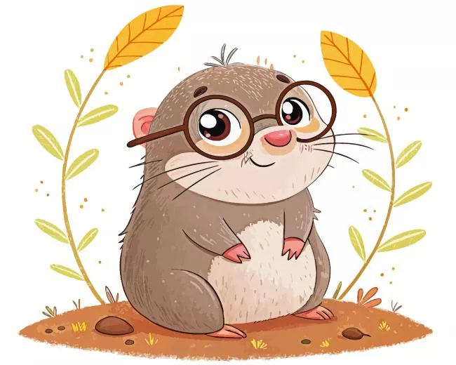 Mole with glasses Diamond Paintings Mole With Glasses Diamond Painting