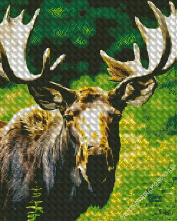 Moose and big antlers Diamond By Numbers Moose And Big Antlers Diamond Painting