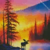 Moose Silhouette Diamond Painting