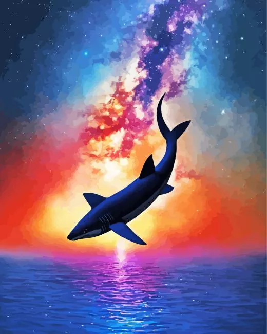 Orca silhouette Diamond With Numbers Orca Silhouette Diamond Painting