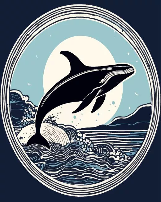Orca whale Diamond With Numbers Orca Whale Diamond Painting